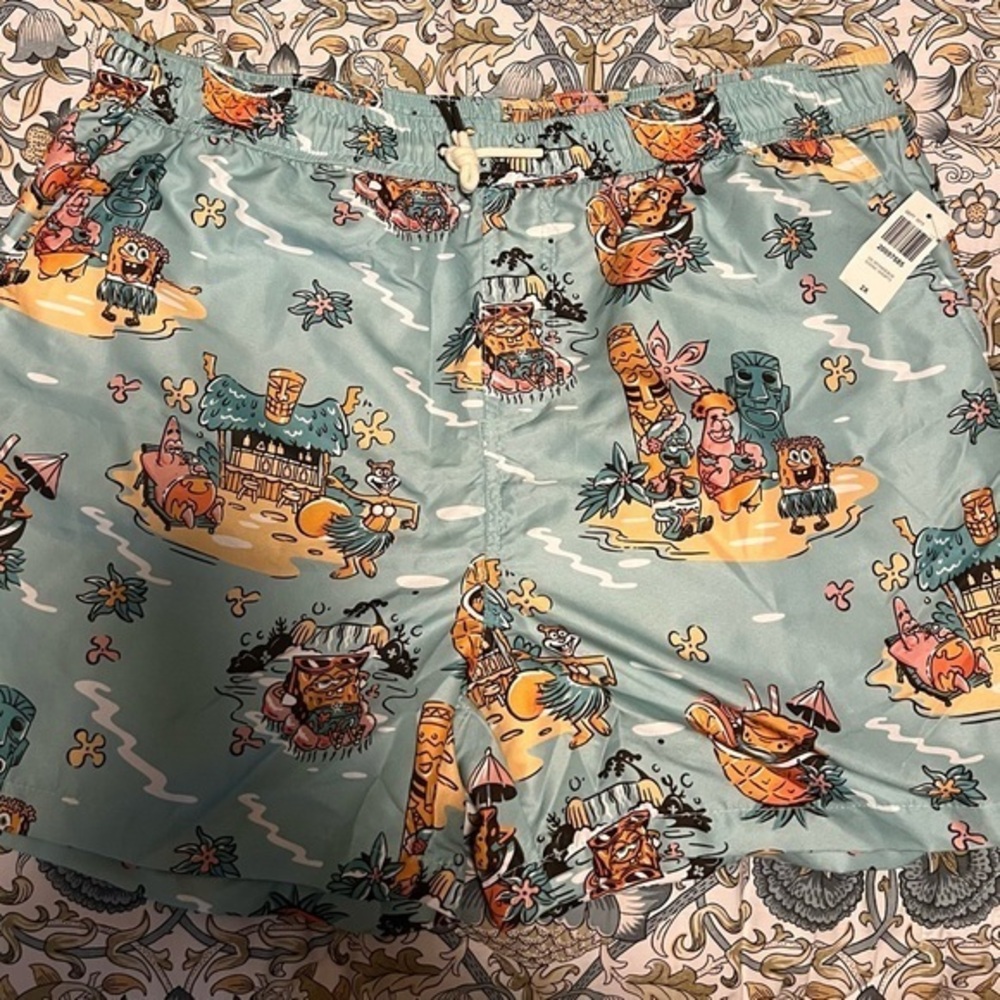 SpongeBob SquarePants Box Lunch Store Swim Trunks 2XL New with tags!